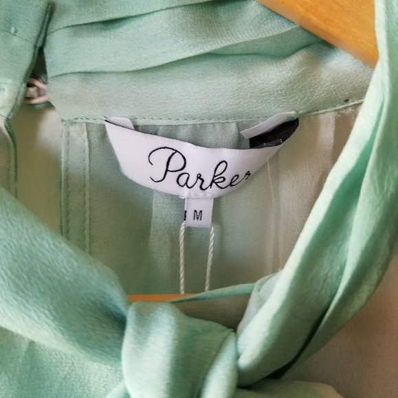 PARKER Ombre Stripe Rainbow High Neck 100% Silk Top - Picture 9 of 15